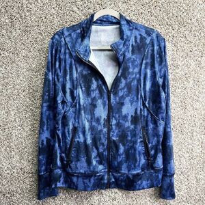 Michael Kors Jacket Women’s XL Blue Tie-Dye Print Zip Up Athletic